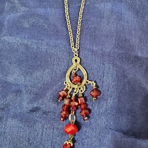 earrings and necklace